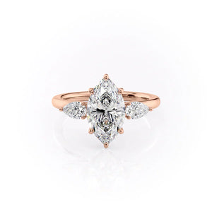 The Lauren Set With A 3 Carat Marquise Moissanite