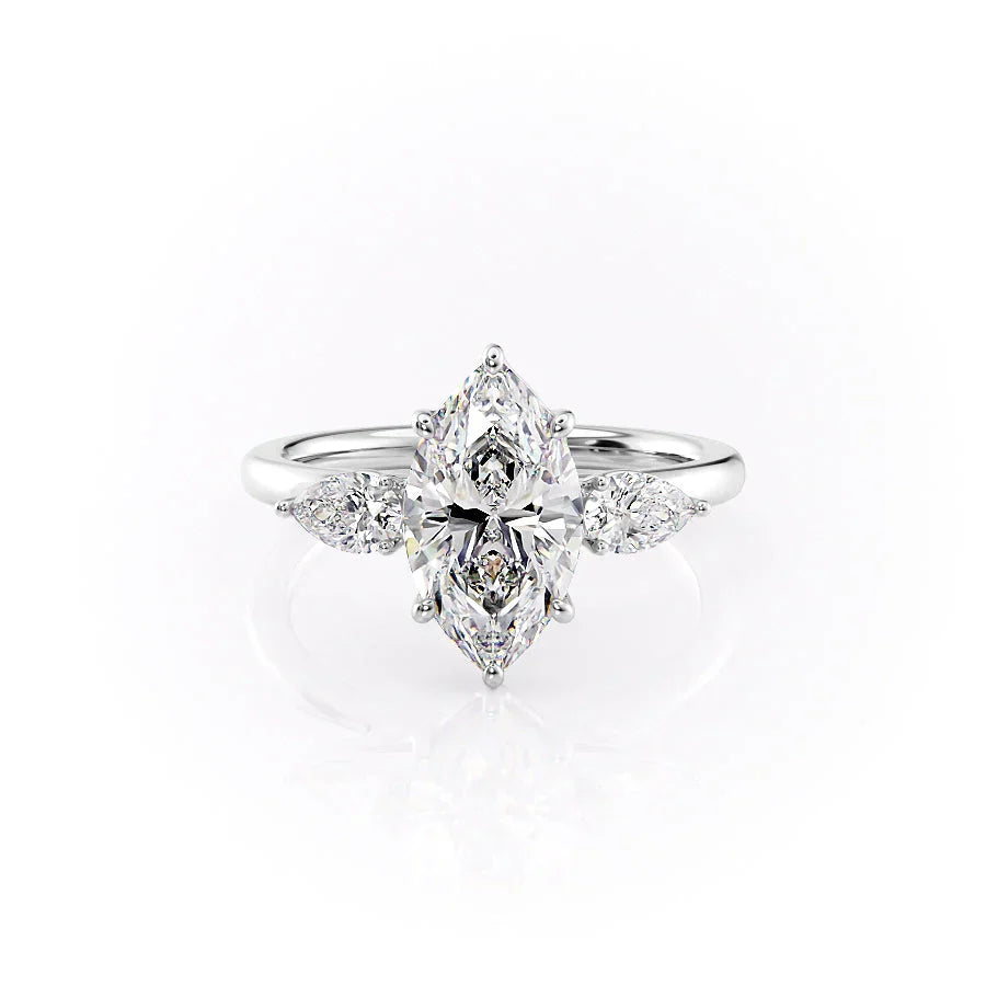 The Lauren Set With A 2.5 Carat Marquise Moissanite
