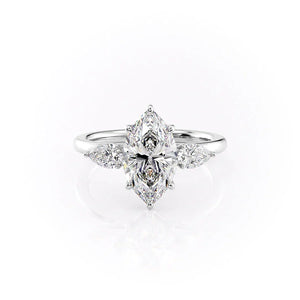 The Lauren Set With A 4 Carat Marquise Moissanite