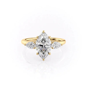 The Lauren Set With A 3 Carat Marquise Lab Diamond