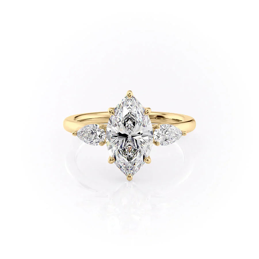 The Lauren Set With A 3.5 Carat Marquise Moissanite