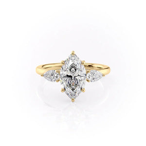 The Lauren Set With A 2 Carat Marquise Moissanite