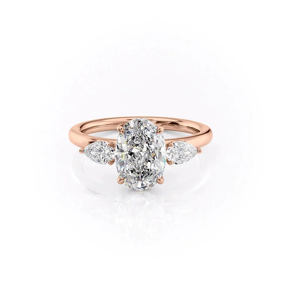 The Lauren Set With A 3.5 Carat Oval Moissanite