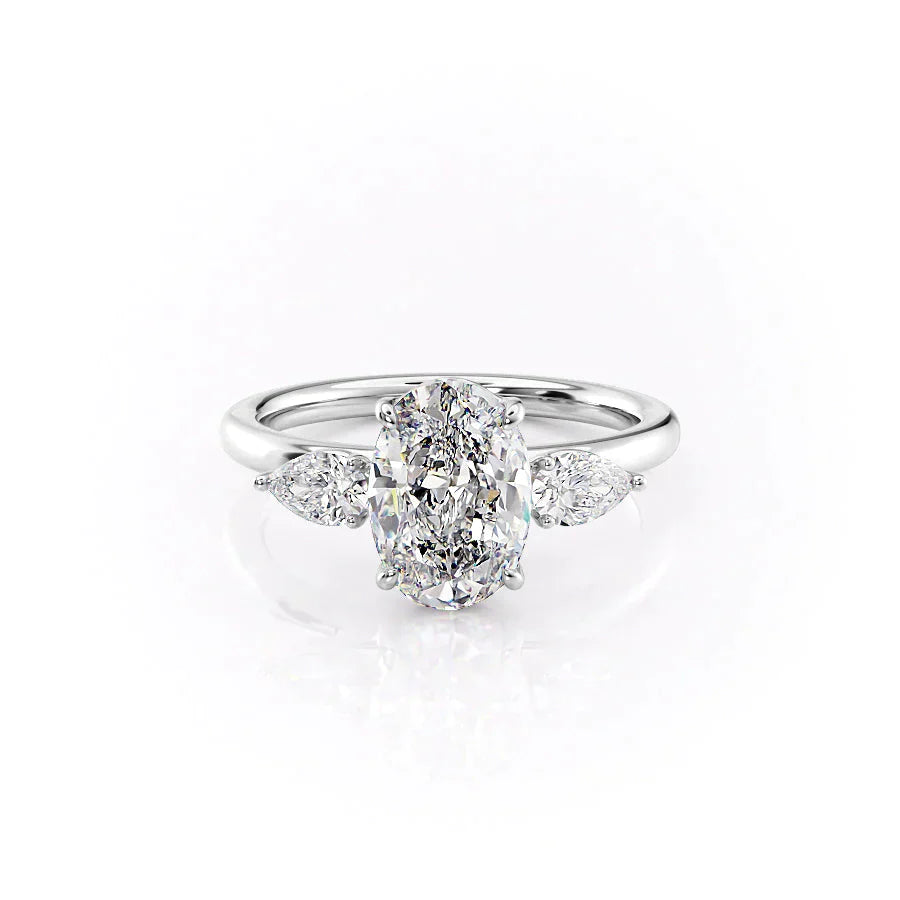 The Lauren Set With A 1.5 Carat Oval Moissanite