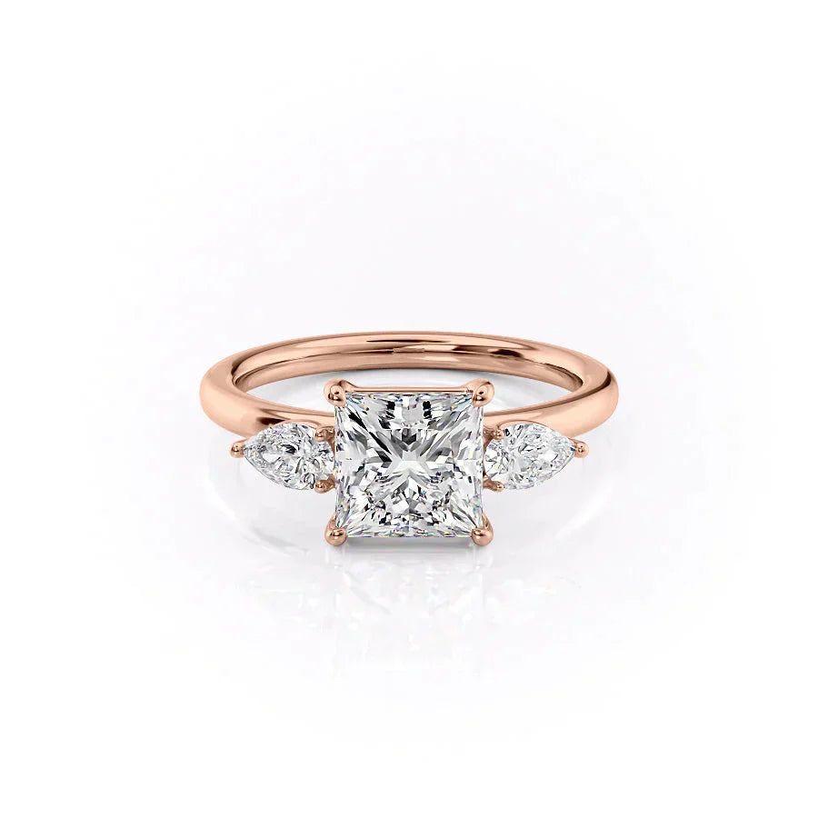 The Lauren Set With A 4.5 Carat Princess Moissanite