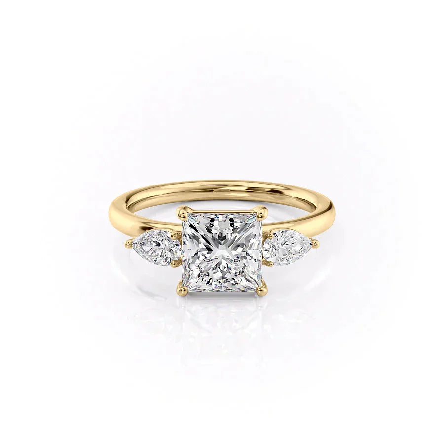 The Lauren Set With A 4.5 Carat Princess Moissanite