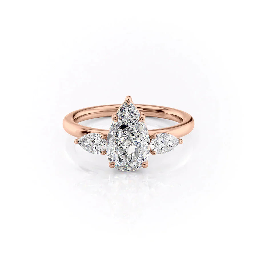 The Lauren Set With A 1.5 Carat Pear Moissanite