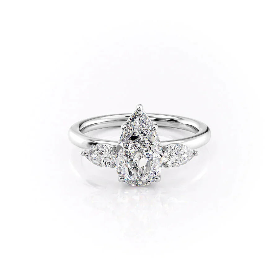 The Lauren Set With A 2.5 Carat Pear Lab Diamond