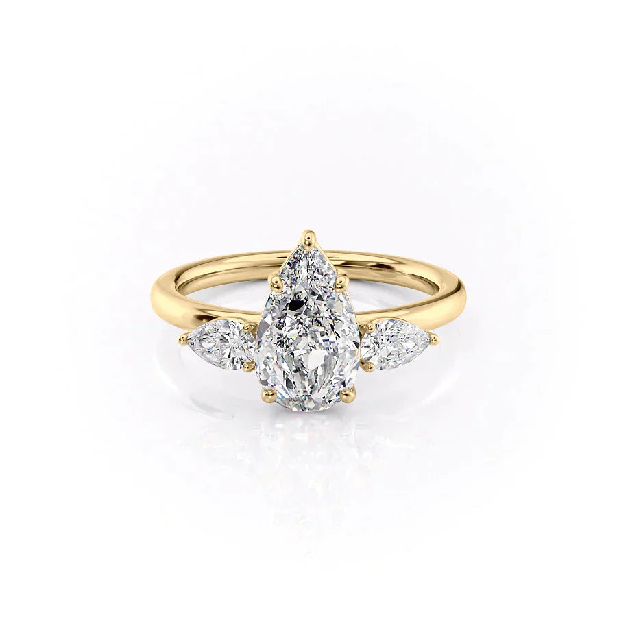 The Lauren Set With A 4.5 Carat Pear Moissanite