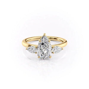 The Lauren Set With A 1.5 Carat Pear Lab Diamond
