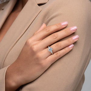 The Lauren Set With A 4.5 Carat Radiant Moissanite