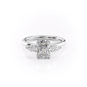 The Lauren Set With A 3.5 Carat Radiant Moissanite
