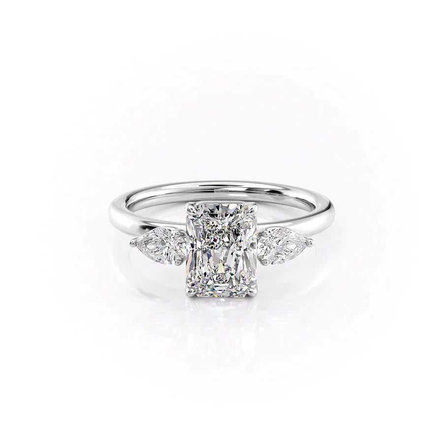 The Lauren Set With A 4 Carat Radiant Moissanite