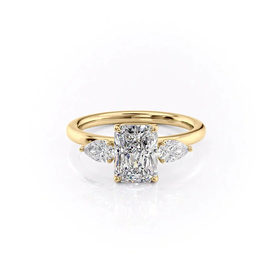 The Lauren Set With A 3 Carat Radiant Moissanite