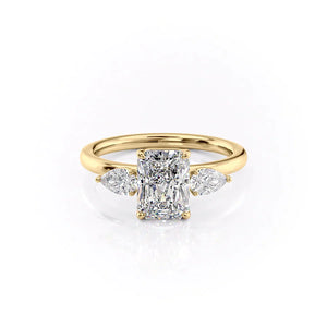 The Lauren Set With A 3 Carat Radiant Moissanite