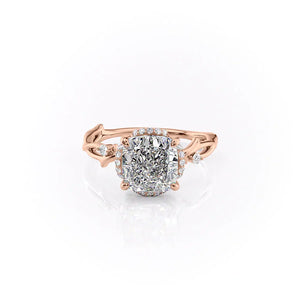 The Halo Twig Set With A 2 Carat Cushion Lab Diamond