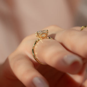 The Halo Twig Set With A 2.5 Carat Princess Lab Diamond