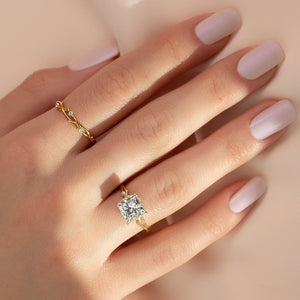 The Halo Twig Set With A 2.5 Carat Princess Lab Diamond