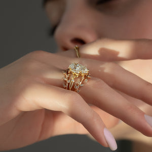 The Halo Twig Set With A 1 Carat Pear Lab Diamond