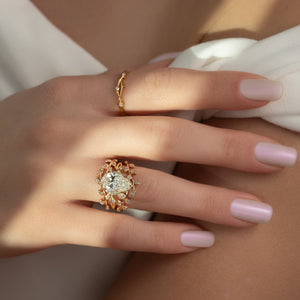 The Halo Twig Set With A 1 Carat Pear Lab Diamond