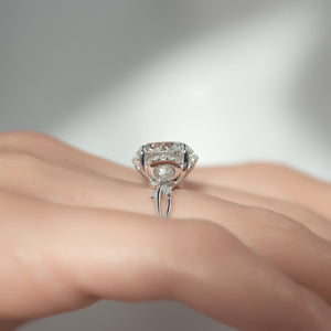 The Halo Twig Set With A 1.5 Carat Round Lab Diamond