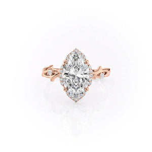 The Halo Twig Set With A 4.5 Carat Marquise Moissanite