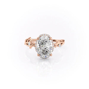 The Halo Twig Set With A 2 Carat Oval Lab Diamond