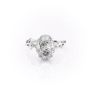 The Halo Twig Set With A 1.5 Carat Oval Lab Diamond