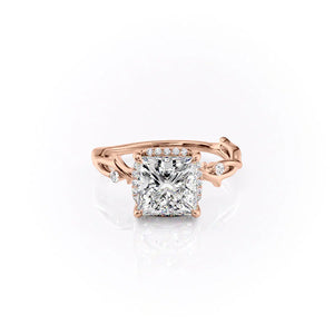 The Halo Twig Set With A 4.5 Carat Princess Moissanite