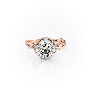 The Halo Twig Set With A 3 Carat Round Lab Diamond