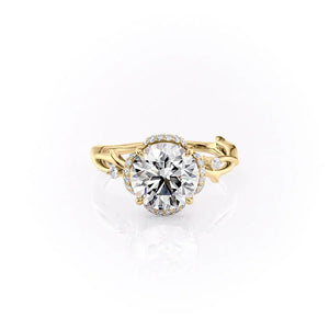 The Halo Twig Set With A 1 Carat Round Lab Diamond