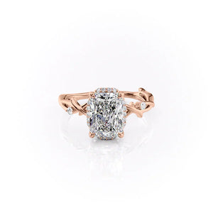 The Halo Twig Set With A 2 Carat Radiant Lab Diamond
