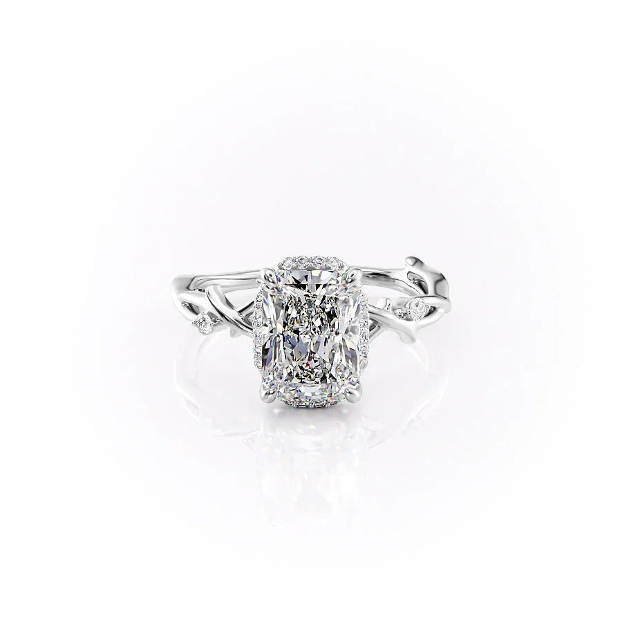 The Halo Twig Set With A 3 Carat Radiant Lab Diamond