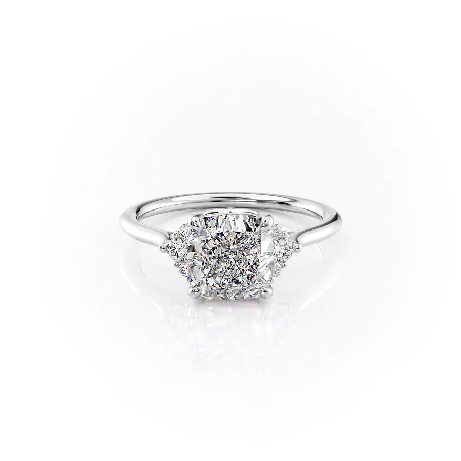 The Victoria Set With A 3 Carat Cushion Lab Diamond