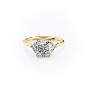 The Victoria Set With A 4.5 Carat Cushion Moissanite