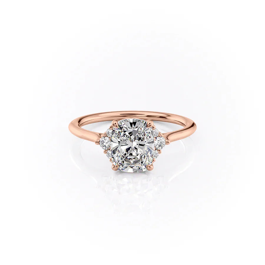 The Victoria Set With A 4.5 Carat Elongated Cushion Moissanite