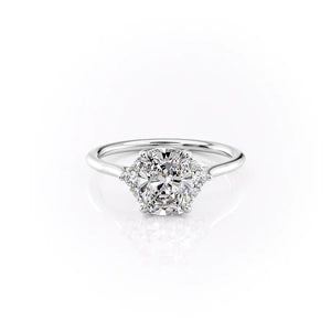 The Victoria Set With A 4.5 Carat Elongated Cushion Moissanite
