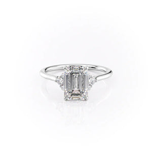 The Victoria Set With A 4.5 Carat Emerald Moissanite