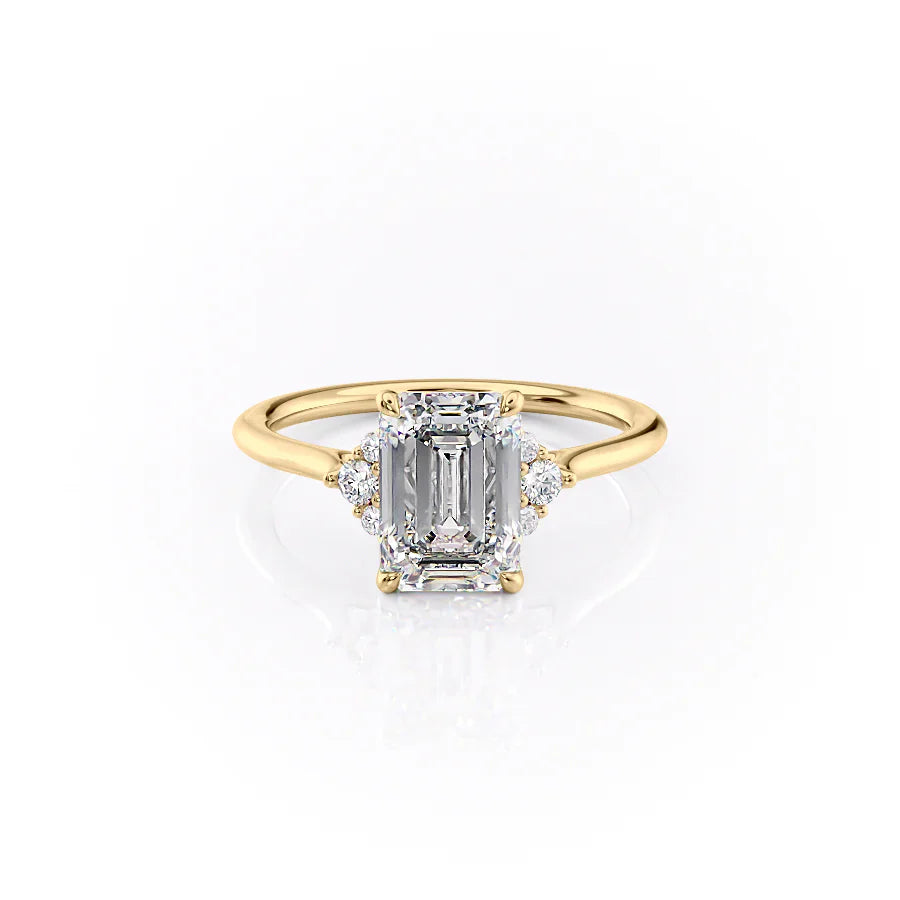 The Victoria Set With A 3.5 Carat Emerald Moissanite