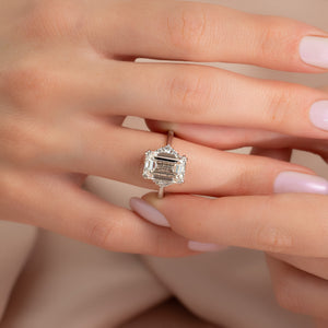 The Victoria Set With A 2 Carat Emerald Lab Diamond