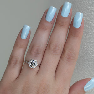 The Victoria Set With A 1 Carat Emerald Moissanite