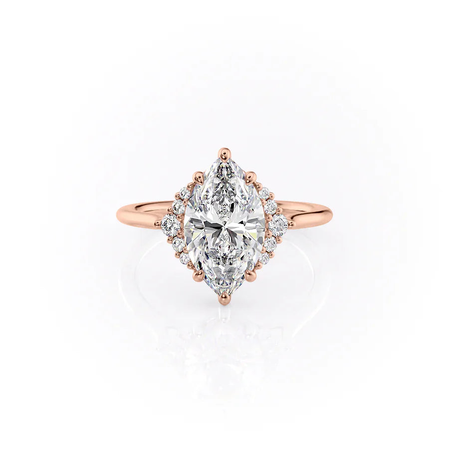 The Victoria Set With A 3 Carat Marquise Lab Diamond