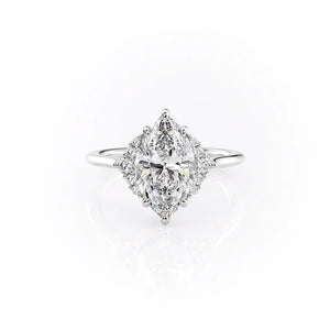 The Victoria Set With A 3 Carat Marquise Lab Diamond