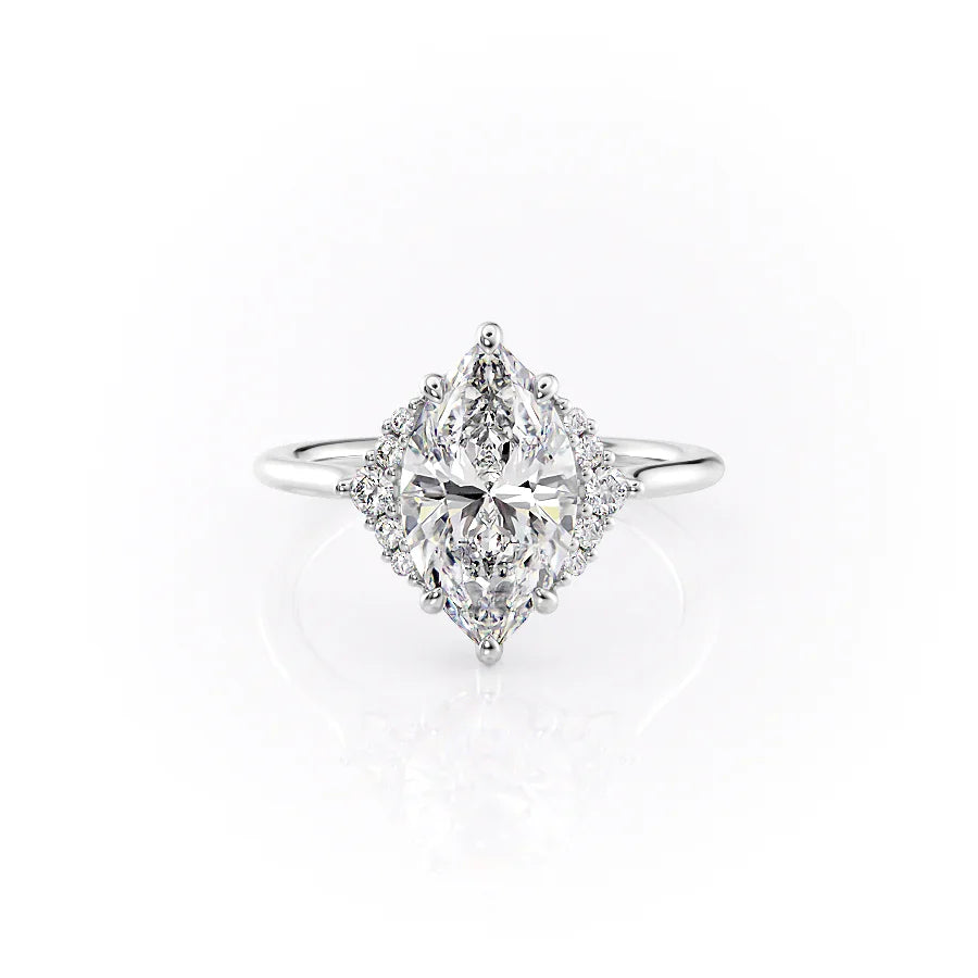 The Victoria Set With A 3 Carat Marquise Lab Diamond