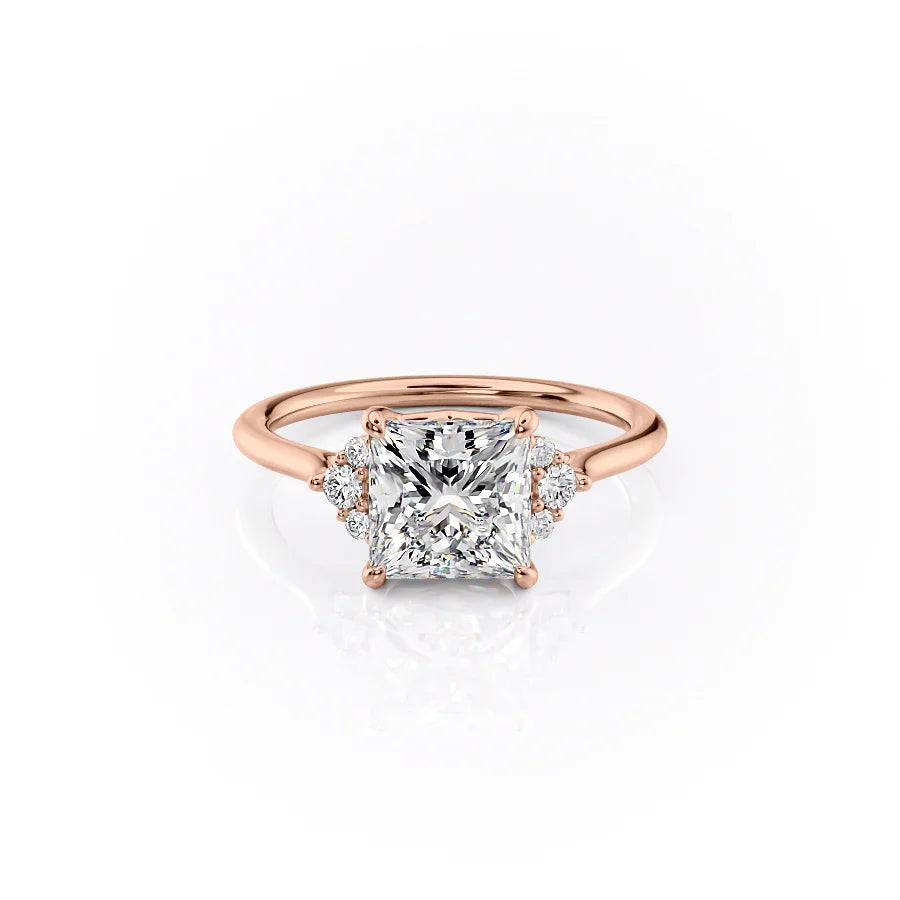 The Victoria Set With A 2.5 Carat Princess Lab Diamond