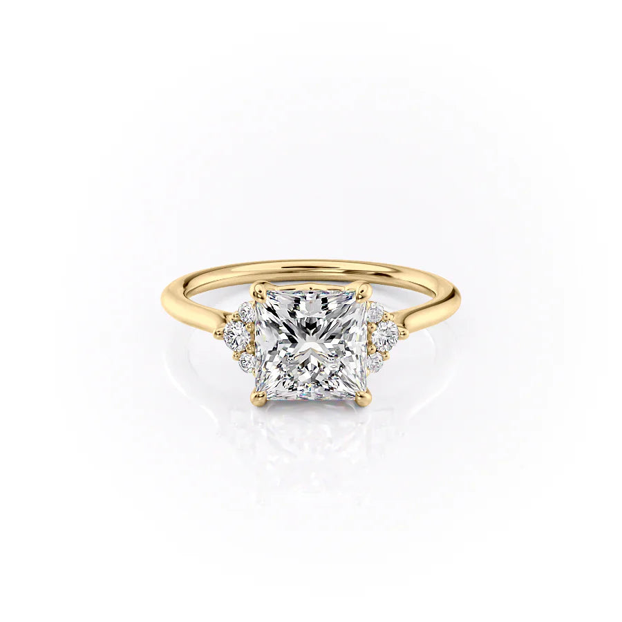 The Victoria Set With A 2.5 Carat Princess Lab Diamond