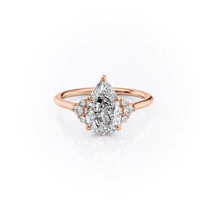 The Victoria Set With A 3 Carat Pear Lab Diamond
