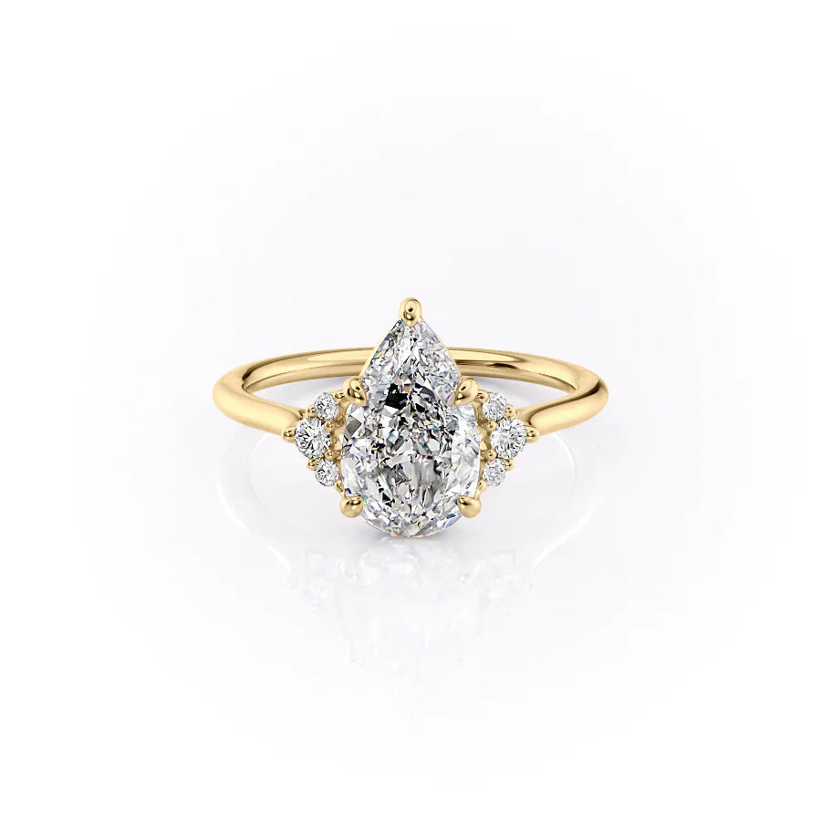The Victoria Set With A 4.5 Carat Pear Moissanite