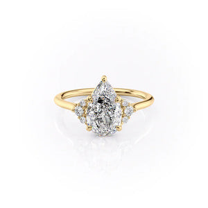 The Victoria Set With A 1 Carat Pear Lab Diamond