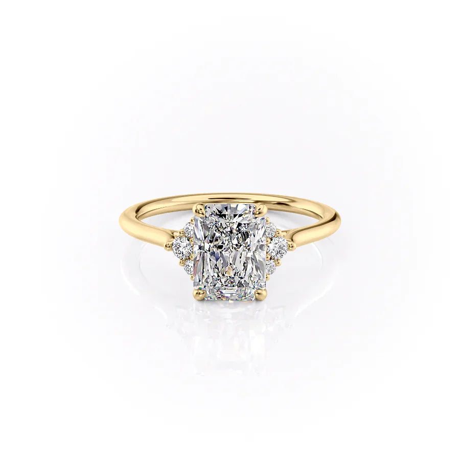 The Victoria Set With A 4.5 Carat Radiant Moissanite